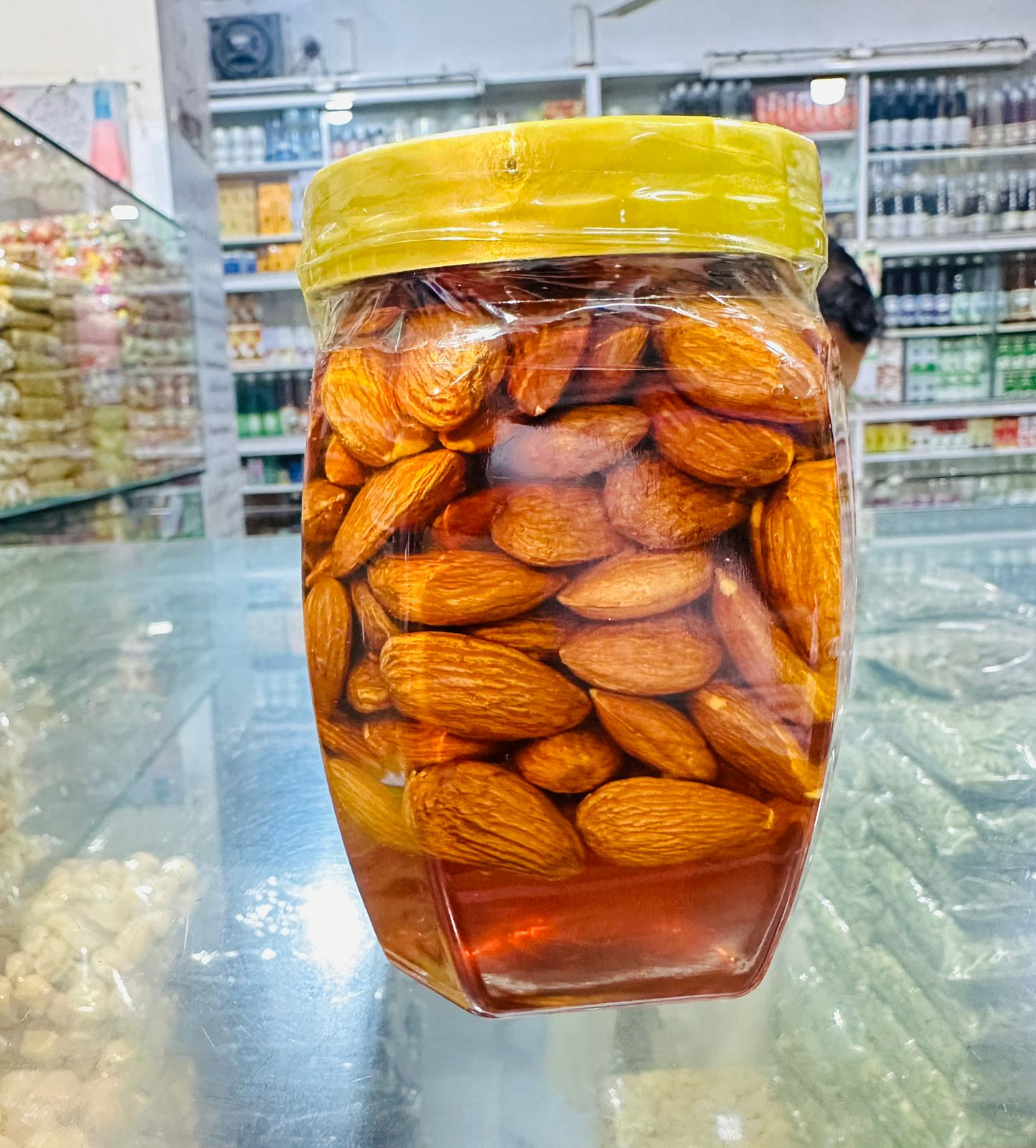 Premium Almonds in Pure Honey – Natural Energy & Brain Booster  Description: