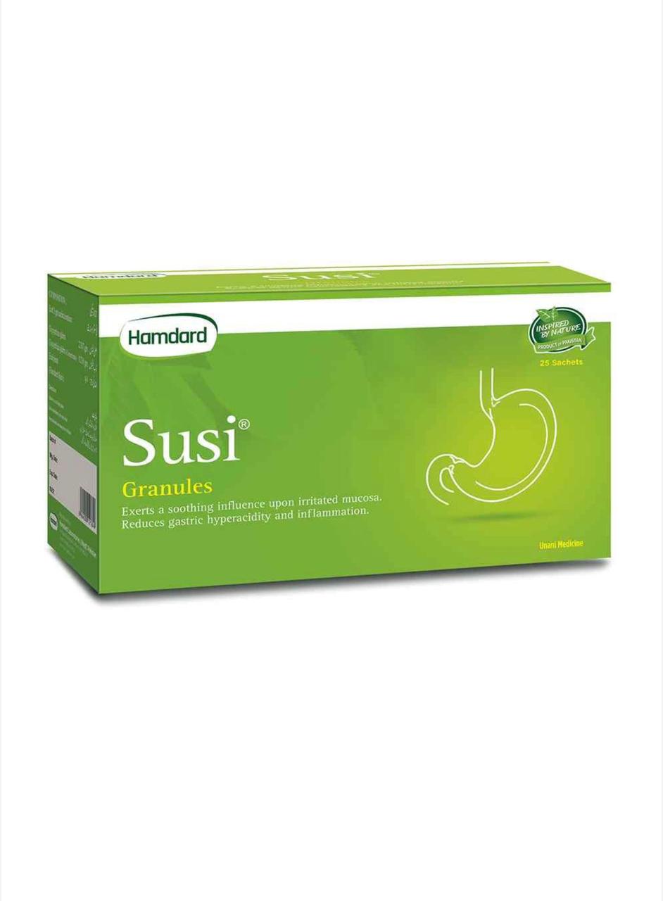 Hamdard SUSI Granules (Susi Danedar) | Tezabiyat, Badhazmi aur Seene Ki Jalan Ka Ilaj | 25 Sachets
